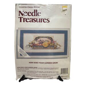Needle Treasures Counted Cross Stitch Kit How Does Your Garden Grow 18" x 8"